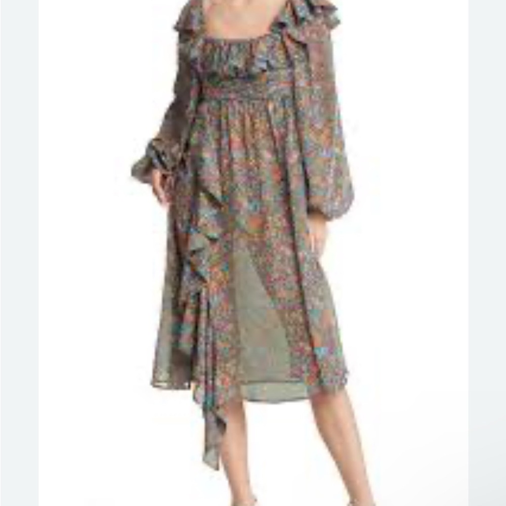 For Love and Lemons Ruffle Midi Dress